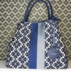 kate spade blue stripe medium everything tote